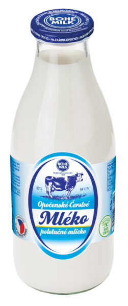 Čerstvé mléko polotučné – sklo