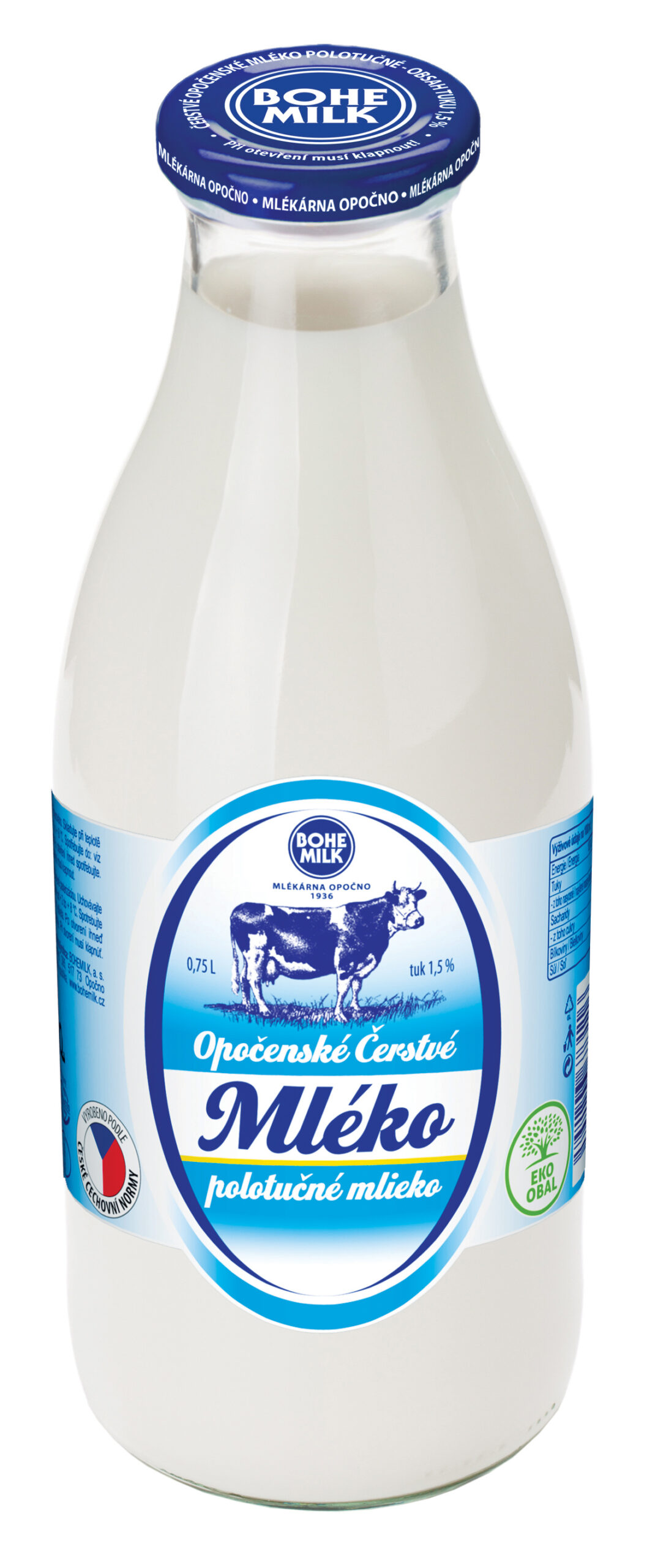 Čerstvé mléko polotučné - sklo