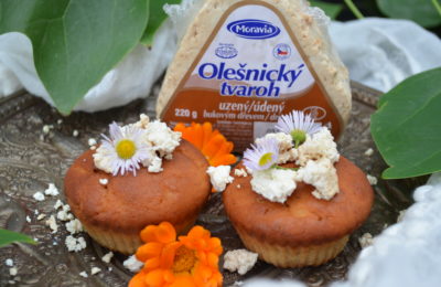 Muffiny s Olešnickým uzeným tvarohem