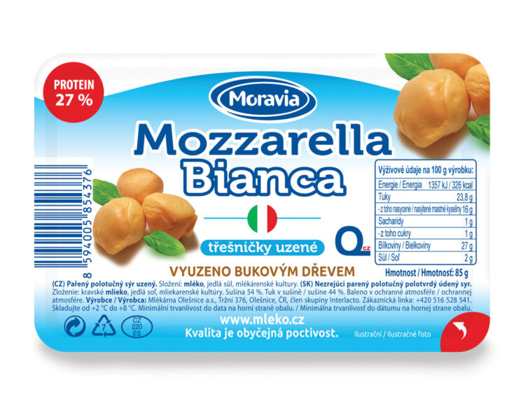 Mozzarella Bianca Třešničky uzené