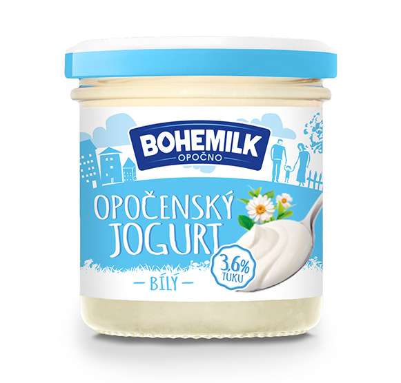 Opočenský jogurt bílý - sklo