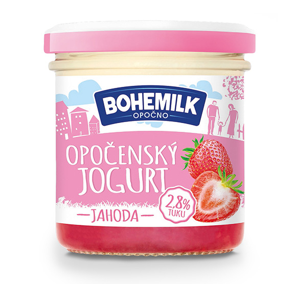Opočenský jogurt jahoda - sklo