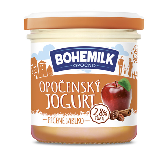 Opočenský jogurt pečené jablko - sklo