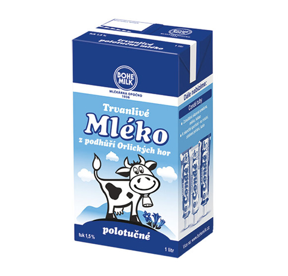 Trvanlivé mléko polotučné
