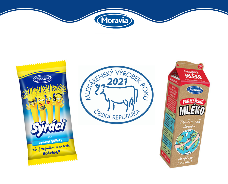 Farmářské mléko v Ekologickém obalu a Sýráci jsou Mlékárenskými výrobky roku 2021